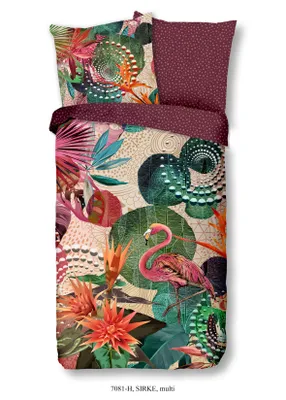 Produktbild von Hip Bettwäsche mit Mandalas und ein Flamingo - Sirke - 155x220 cm - 100% Baumwolle / Satin