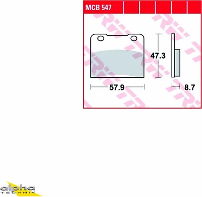 Produktbild von TRW Bremsbelagsatz MCB547 RG250 GJ21B