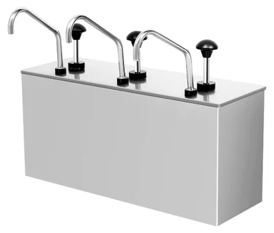 Produktbild von Saucenspender aus Edelstahl, Pump Saucenspender für Gewürze, Mayonnaise, Senf und Ketchup für Buffet und Restaurant / 4L*3