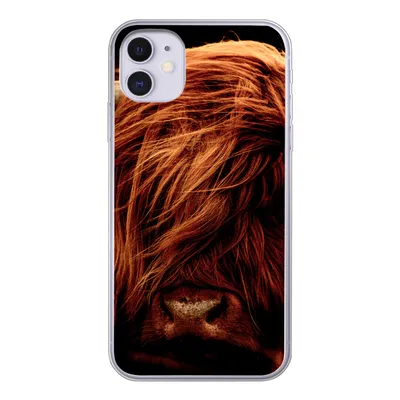 Produktbild von MuchoWow® Handyhülle Schutzhülle Hülle für iPhone 11 Schottischer Highlander - Kuh - Hörner - Porträt - Tiere Silikon Softcase Handy Hülle - Handytasche