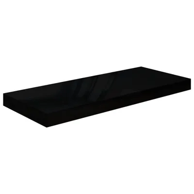 Image de vidaXL Étagère murale flottante noir brillant 60x23,5x3,8 cm MDF