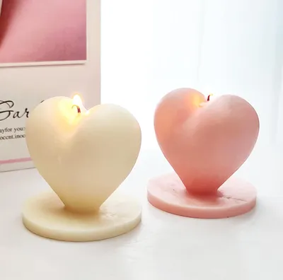 Produktbild von 2 Stück Kerzenform, Liebesherz Form, Silikonformen, Kerzenform zum Ausgießen, 3D-Kerzenformen, DIY-Kerzen, 3D-Kerzenform für selbstgemachte Kerzen,