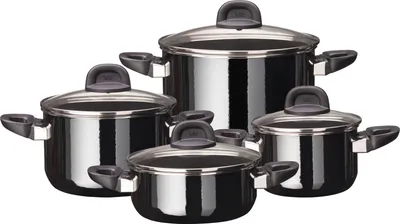 Produktbild von Silit MODESTO Topfset 4-teilig aus Silargan, Schwarz, mit ergonomischen Griffen