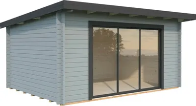 Produktbild von Gartenhaus Palmako Lea 14,2 m² Slide inkl. Fußboden 494 x 402 cm hellgrau-anthrazit