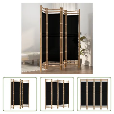 Image de The Living Store 4-pc. Paravent 160 cm bambou et toile