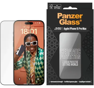 Image de PanzerGlass ® Ceramic Protection pour iPhone 15 Pro Max | Ultra-Wide Fit w. EasyAligner