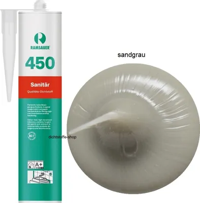 Produktbild von Ramsauer 450 Sanitär 1K Silikon Dichtstoff 310ml Kartusche sandgrau