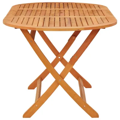A wooden folding garden table.