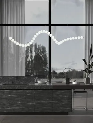 Produktbild von Nova Luce PERLA LED Pendelleuchte Chrom 98W Warmweiss 167x42x200cm dimmbar 9695206