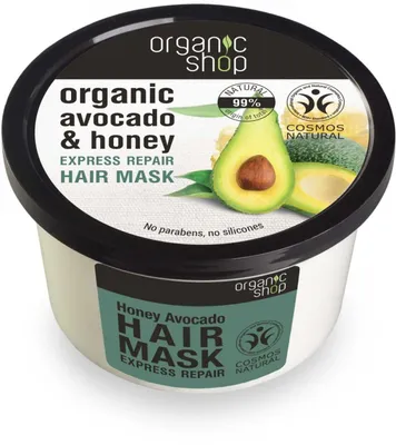 MASKA REGENERUJĄCA DO WŁOSÓW ZNISZCZONYCH OLEJEK Z AWOKADO I OLIWA Z OLIWEK ECO 250 ml - ORGANIC SHOP