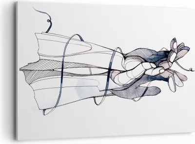 Produktbild von Bild auf Leinwand - Leinwandbild - Einteilig - Hände Surrealismus Grafik - 100x70cm - Wand Bild - Wanddeko - Wandbilder - Leinwanddruck - Bilder - Wanddekoration - Leinwand bilder - AA100x70-4447
