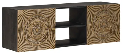 Produktbild von vidaXL TV-Schränk mit Regal mit Speicher Messing 105 x 30 x 35 cm