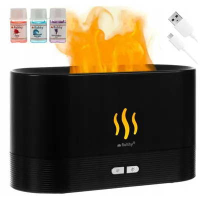 Obrázek produktu pro Ruhhy 22542 Zvlhčovač vzduchu aroma s LED podsvícením, černá