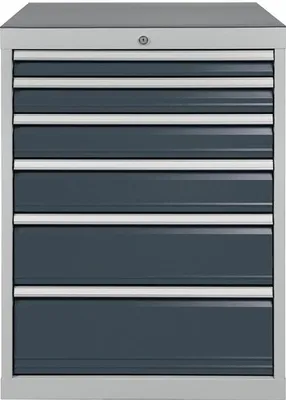 Produktbild von Schubladenschrank H1019xB705xT736mm lichtgrau/anthrazitgrau 6 Schubl.