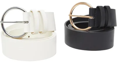 Obrázek produktu pro Pánský opasek Urban Classics BasicPolyuretanBelt 2-Pack whitesand+black - L/XL