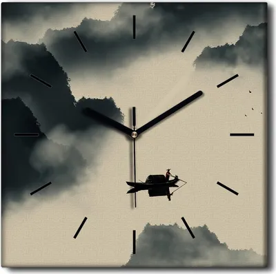 Produktbild von Coloray Uhr auf Leinwand 30x30 cm Wand Uhr Dekoration Wohnzimmer Segeltuch schwarze Hände -China Tintenwasser