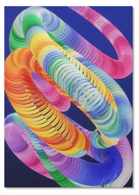 Zdjęcie produktu dla PLAKAT – 59 x 84 cm (A1) – Luxo – Kolorowe abstrakcyjne spirale – Dekoracja ścienna do salonu, sypialni i przedpokoju, nowoczesny plakat, bez ramy
