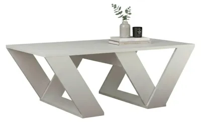 Produktbild von Wohnzimmertisch Dmelegon, Niedriger Wohnzimmertisch, Kaffeeregal, Couchtisch für Sofa, 110x60h40 cm, Weiß