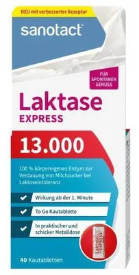 Produktbild von sanotact Laktase 13.000 EXPRESS (40 Laktasetabletten)