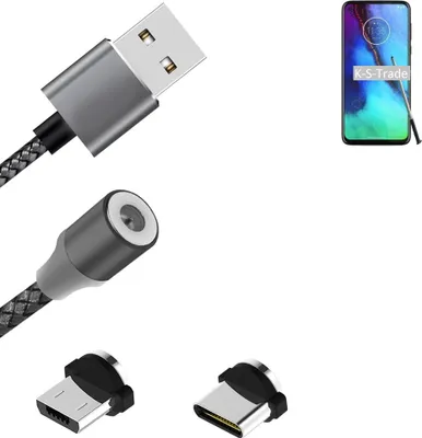 Produktbild von K-S-Trade Hochwertiges Magnet-Lade-kabel Sync-Kabel Daten-Kabel für Motorola Moto G Pro mit USB-Typ-C-Anschluss und Micro-USB-Anschluss 2A bis zu
