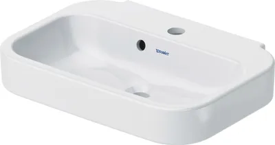 Produktbild von Duravit Handwaschbecken 50cm Happy D.2 mit Überlauf, mit Hahnlochbank, 1 Hahnloch, 0709500000