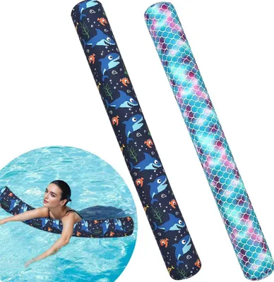 Productafbeelding van Opblaasbare zwembadnoedels - Drijvers - Waterpret - Stof-bedekte constructie - 2-pack 137 cm - Roze en Blauw