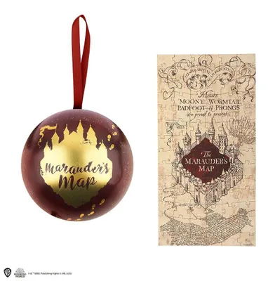 Image de Boule de Noël Harry Potter avec puzzle Marauder`s Map
