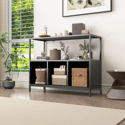 Produktbild von Coemo Sideboard Chicago aus Metall mit 5 Ablageflächen Schwarz