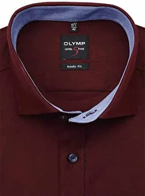 Produktbild von Olymp Business-Hemd Body Fit Rot Uni Baumwolle