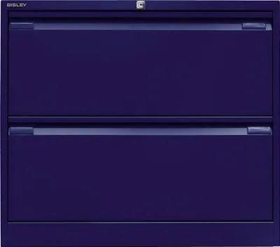 Produktbild von Hängeregistraturschrank, doppelbahnig, blau, 2 Schubladen