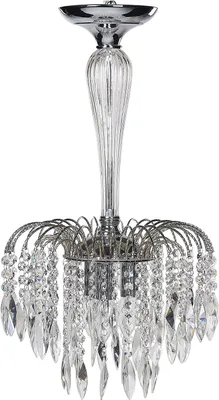Produktbild von BELIANI Kronleuchter mit Glas, Silber, Kristallen, Metall, 3 Lichter, Vintage, Retro, Pendelleuchte, Wohnzimmer, Licht