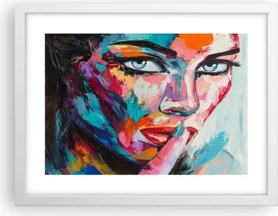 Produktbild von Gerahmtes Poster - Weißer Rahmen - Mädchen Gesicht - 40x30 cm - Wand Bild - Wanddeko - Wandbilder - Kunstposter - Wandposter - Bilderrahmen - Bilder - Kunstdruck - Wandbild - P2WAA40x30-3444