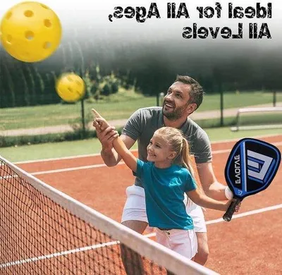 Produktbild von Famanu Pickleball Set - 4 Schläger, 4 Bälle, Tragetasche - Gelb
