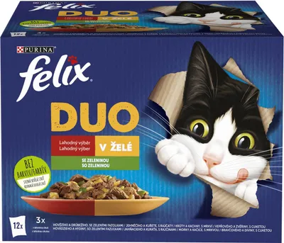 Produktbild von FELIX FANTASTIC Duo Multipack leckere Auswahl mit Gemüse in Gelee 12 × 85 g