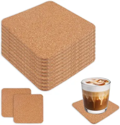 Immagine prodotto di Sottobicchieri in sughero - Set da 20 - 10x10 cm - Spessore 3 mm