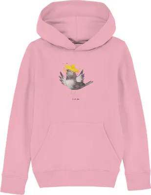 Produktbild von Mr. & Mrs. Panda Organic Kinder Hoodie Rabe Sombrero 9-11 Jahre (134/146) - Baumwolle Pink - Geschenk, Vögel, Motivation, Pulli, Elster, Kapuzenpulli, Vogel, Kapuzenpullover