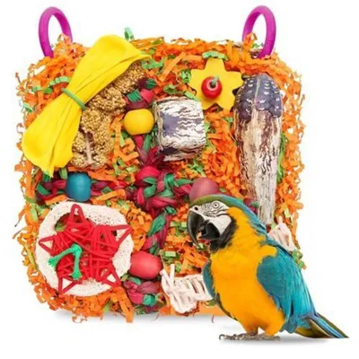 Obrázok produktu pre Hračky z prírodného dreva a morských rias pre vlnkovité papagáje, papagáje a andulky