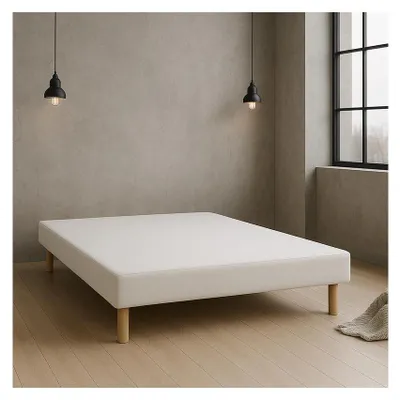 Image de SOMMIER TAPISSIER BLANC 120x190 cm | FABRICATION FRANÇAISE ARTISANALE | PIEDS OF
