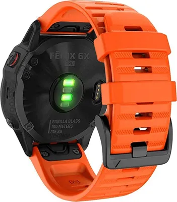 Zdjęcie produktu dla INF Bransoletka Garmin 26 mm Fenix 6X/5X Plus/3HR/Descent MK1 silikonowa Pomarańczowa