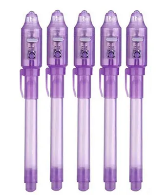 Produktbild von 4 Stück Geheimstift mit UV-Licht Lesbar durch Licht UV Stift Mitgebsel Zauberstifte Kinder Stift Marker für Kindergeburtstag Detektivparty Gastgeschenke Spaß Aktivität Party
