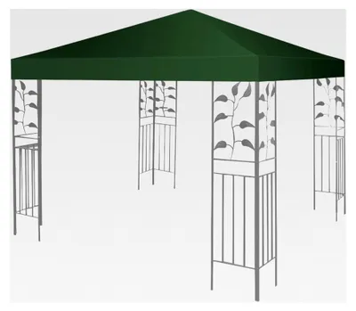 Produktbild von Pavillondach 3 x 3 Meter Ersatzdach für Pavillon, Dachbezug für Faltpavillon, Strohdach Ersatzplane (Dunkelgrün)