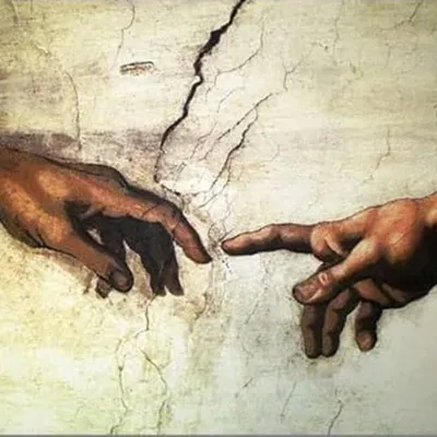 Immagine prodotto di Dipinto per numeri, "La Creazione di Adamo", icona, 40x50 cm, su tela incorniciata
