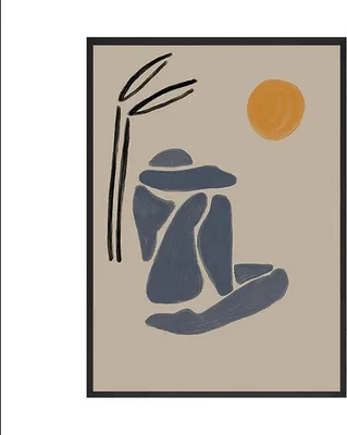 Produktbild von TPFLiving Kunstdruck LW-1718 (OHNE RAHMEN) Poster - Leinwand - Wandbild - Hochauflösender Giclée-Druck, langlebig und hochwertig - Abstraktes Mädchen am Strand, Soinne und Meer -  - Größe: 20x25cm
