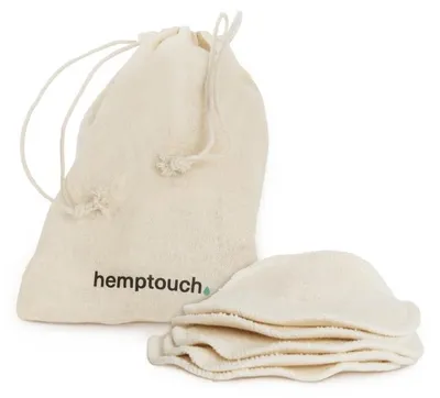 Produktbild von Hemptouch Wiederverwendbare Wattepads + Wäschebeutel (5 Stück)