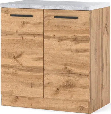 Zdjęcie produktu dla Szafka Kuchenna Stojąca Z Blatem Modułowa Blande Drewniana 80Cm Dąb Wotan