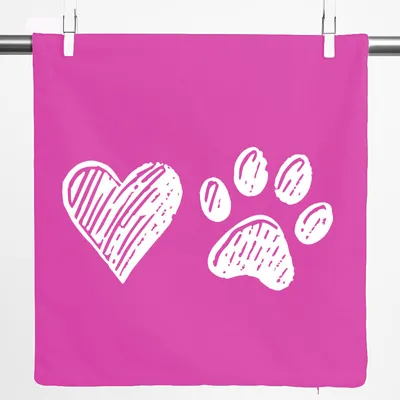 Produktbild von Huuraa Kissenbezug Herz Tapse 40x40cm Fuchsia Baumwolle Dekokissenbezug Geschenkidee