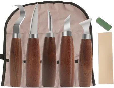 Produktbild von 8-teiliges Holzschnitzmesser-Set-Stechbeitel für Schreiner-Schnitzwerkzeug Holz-Stechbeitel mit ergonomischem Griff-Ideal für Anfänger