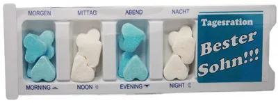 Obrázek produktu pro Nejlepší syn krabička na tablety naplněná dextrózovými srdíčky žertovný článek 25g