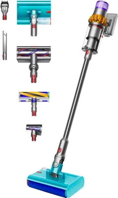 Immagine prodotto di Dyson V15s Detect Submarine - Aspirapolvere a bastone 2 in 1 - Senza sacco - Nickel - Giallo - Dry&Wet - Ciclonico - Pavimento duro - Gradini delle scale - Cuscino