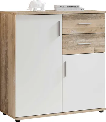 Produktbild von Kommode Debby 2 Türen und 2 Schubladen - weiß/Eiche